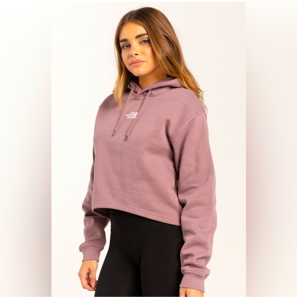 NORTH FACE evolution high-low hoodie sweatshirt in light plum, women’s XL